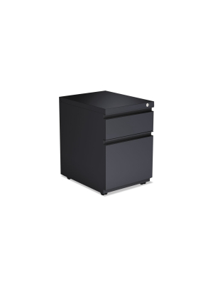 Alera 2-drawer Metal Pedestal Box File W/full Length Pull, 14 7/8w X 19 1/8d, Charcoal Pbbfch