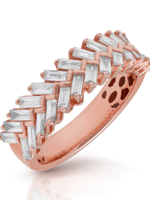 14kt Rose Gold Baguette Diamond Celine Ring