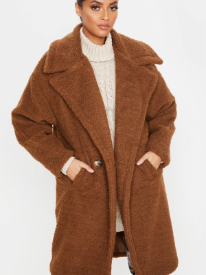 Chocolate Borg Drop Arm Midi Coat