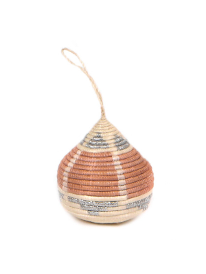 Handwoven Baskets By Blu Apricot + Silver Bulb Ornament