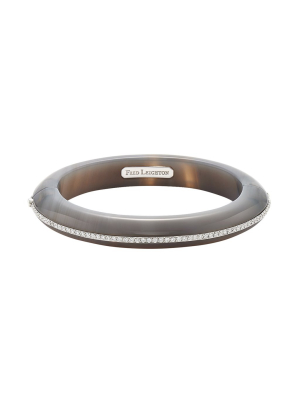 Line Diamond Bangle - Grey Chalcedony