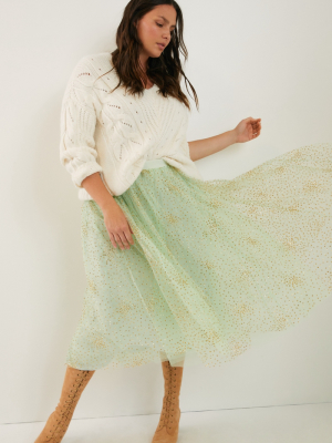 Sydney Shimmer Tulle Midi Skirt