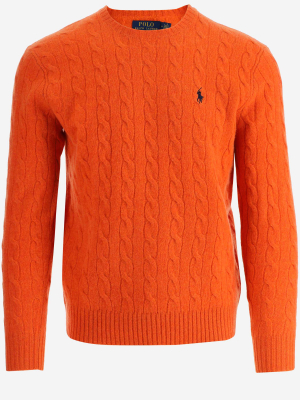 Polo Ralph Lauren Logo Embroidered Cable-knit Jumper