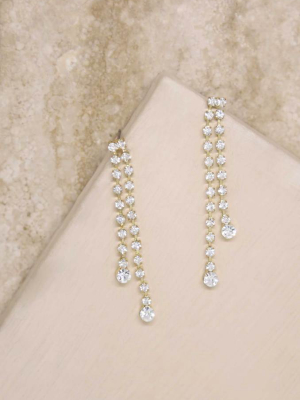 Crystal Sun Shower 18k Gold Plated Dangle Earrings