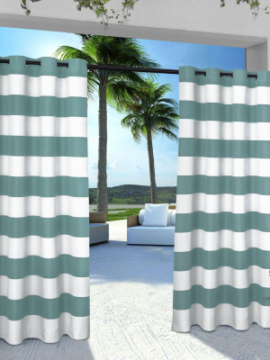 Indoor/outdoor Cabana Stripe Grommet Top Window Curtain Panel Pair Exclusive Home