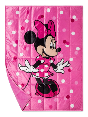 Minnie Mouse Love Dots Weighted Blanket Pink/black