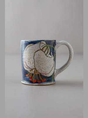 Blue Lily Ceramic Mug