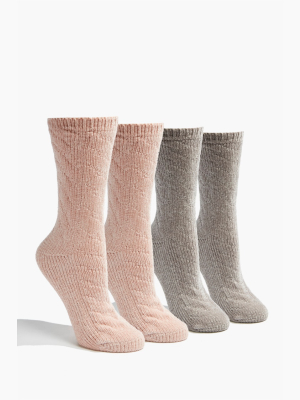 Cable Knit Crew Socks Set