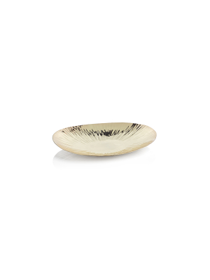 Shiny Rippled Oval Gold Tray In Various Sizes