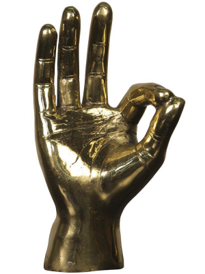 Noir Ok Sign Brass Sculpture