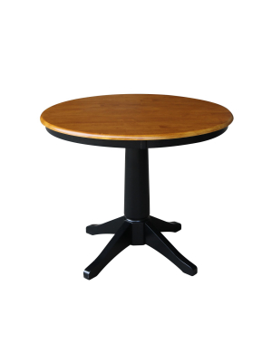 36" Mark Round Top Pedestal Table Black/cherry - International Concepts