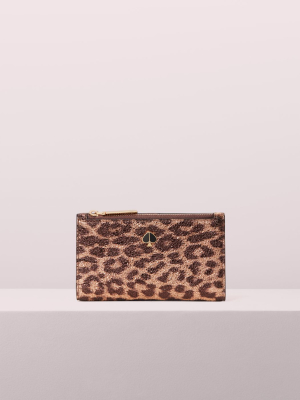 Metallic Leopard Small Slim Bifold Wallet