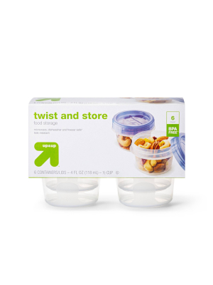 Twist And Store Round Food Storage Container - 6ct/4 Fl Oz - Up&up™