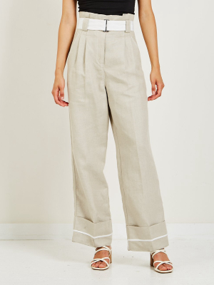 Linen High-waisted Pant