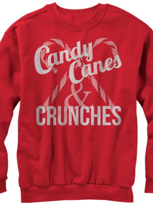 Women's Chin Up Christmas Candy Canes And Crunches Sweatshirt