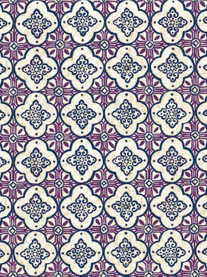 Geo Violet Quatrefoil Wallpaper From The Kismet Collection By Brewster Home Fashions