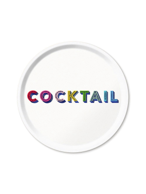 Word Extra Large Round Tray - Cocktail - By Jamida