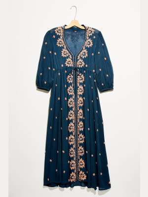 Embroidered Fable Midi Dress