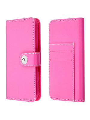 Mybat Detachable Magnetic Folio Leather Fabric Cover Case W/card Slot/photo Display For Apple Iphone 11, Pink