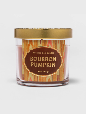 4.1oz Lidded Glass Jar Bourbon Pumpkin Candle - Opalhouse™