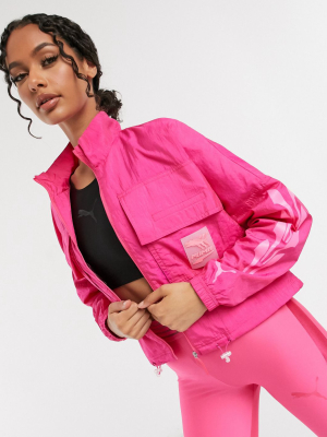 Puma Evide Track Jacket In Bright Pink