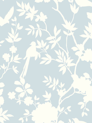 Mono Toile Peel-and-stick Wallpaper In Hampton Blue From The Luxe Haven Collection By Lillian August