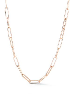 Saxon 18k Rose Gold 15mm L X 4.5mm W Chain Necklace