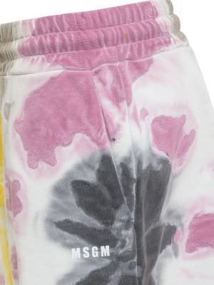 Msgm Tie-dye Print Drawstring Track Shorts