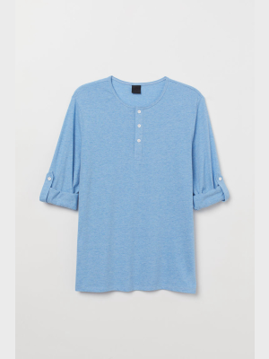 Cotton Jersey Henley Shirt