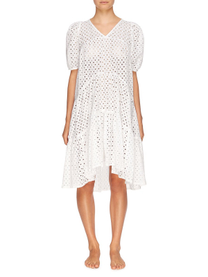 Matteo Tiered Midi Dress - Blanc // Broderie Anglaise