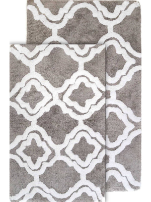 2pc Double Quatrefoil Bath Rug Set - Chesapeake