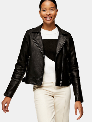 Black Pu Biker Jacket