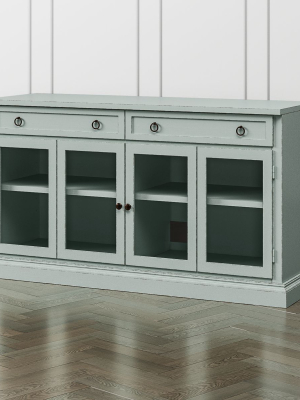 Cameo 62" Blue Grey Modular Media Console With Glass Doors