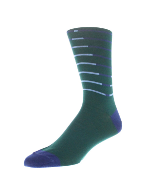 Men's Graphic Stripe Dress Socks - Green