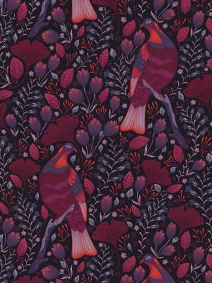 Holy Kereru Wallpaper In Berry From The Wallpaper Republic Collection By Milton & King