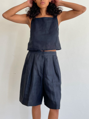 Black Linen Culottes