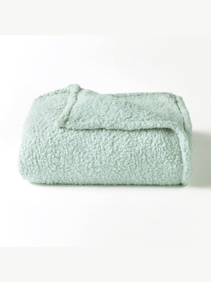 Lakeside Cozy And Warm All Over Sherpa Fleece Bed Throw Blanket - Aqua