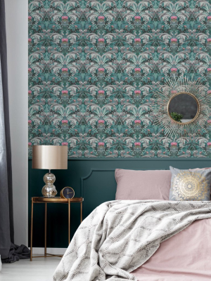 Thistle Wallpaper In Turquoise By Simcox Designs For Milton & King