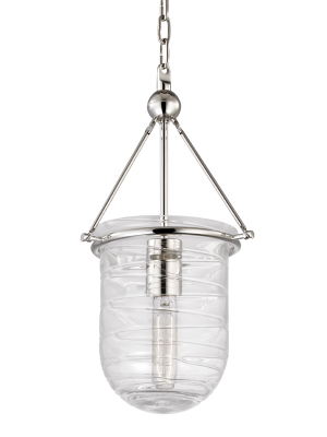 Hudson Valley Lighting Willet Pendant - Polished Nickel & Clear