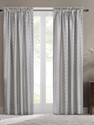 Set Of 2 Austin Woven Jacquard Light Filtering Window Curtain Panels - Habitat