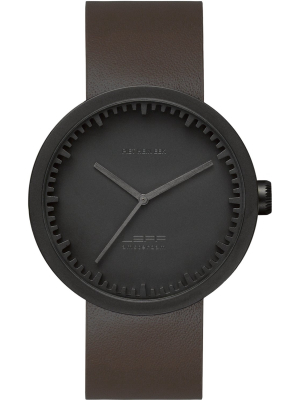 Open Box - Tube Watch D42 - Black Face/brown Strap