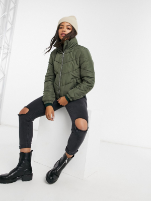 Jdy Padded Jacket In Green