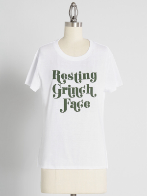 Resting Grinch Face Graphic Tee