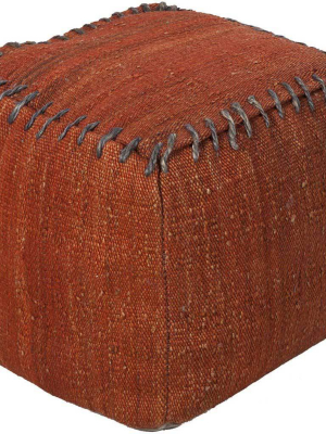 Standard Bright Red/dark Brown Pouf