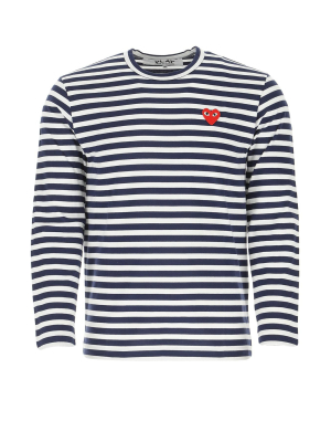 Comme Des Garçons Play Striped Heart Long-sleeve T-shirt