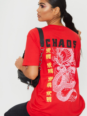 Red Chaos Dragon T Shirt