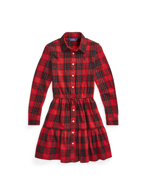 Plaid Cotton Twill Shirtdress