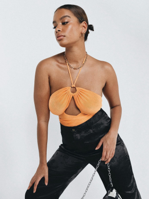 Loriella Ring Detail Bodysuit Orange