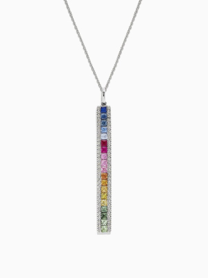 Effy Watercolors 14k Gold Sapphire &  Diamond Vertical Pendant, 2.06 Tcw