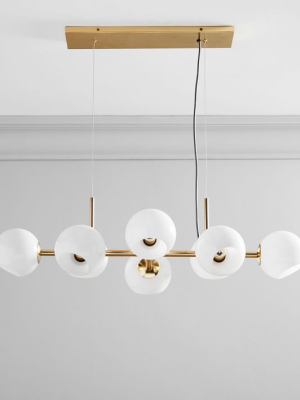 Staggered Glass 8-light Chandelier - Milk